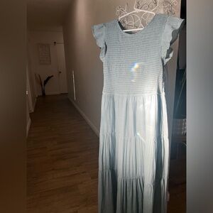 Blu Pepper Tiered Dress Blue